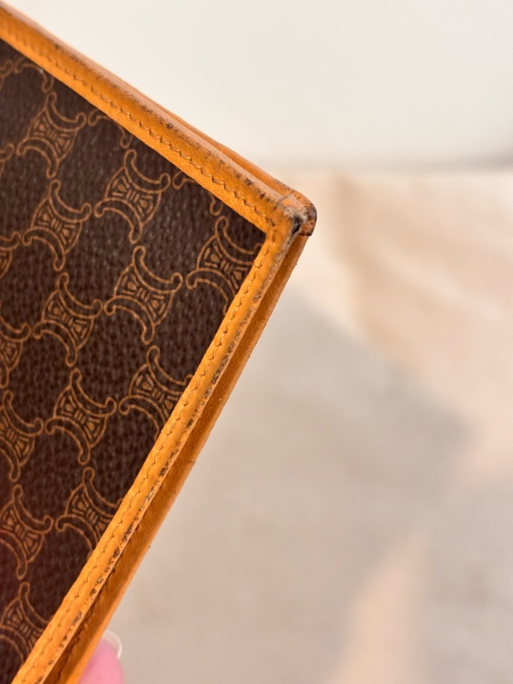 CELINE Vintage Macadam Triomphe Brown Monogram Bi Fold Wallet - Picture 6 of 9
